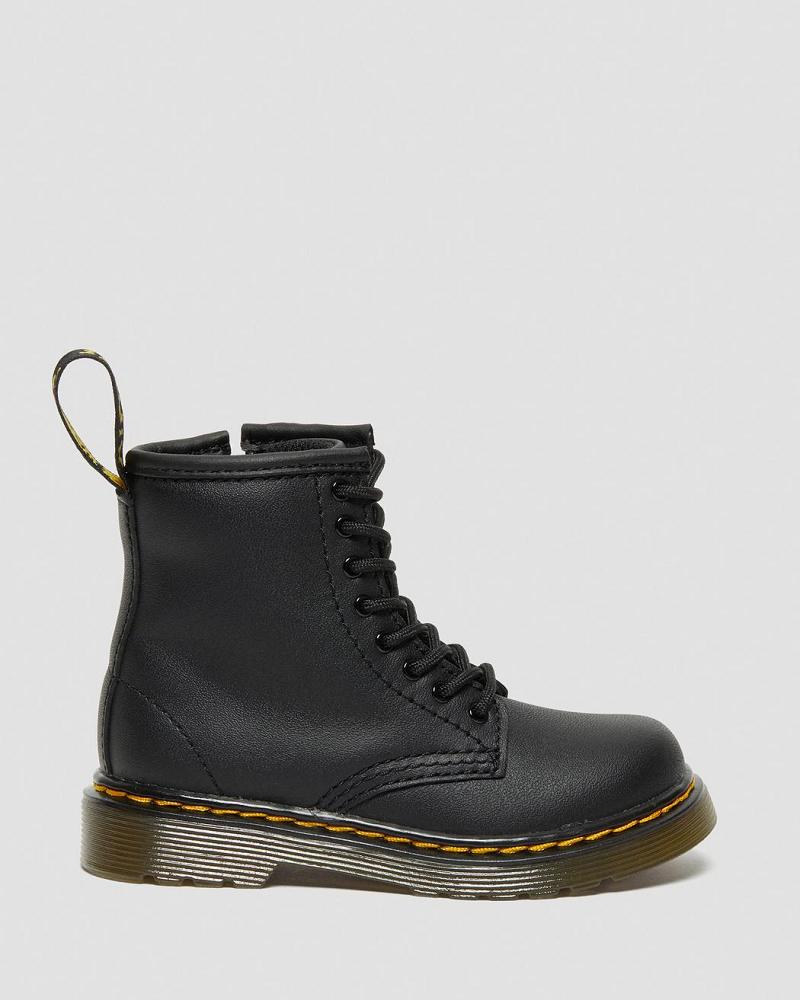 Dr Martens Toddler 1460 Softy T Læder Snørestøvler Børn Sort | DK 705PJJ